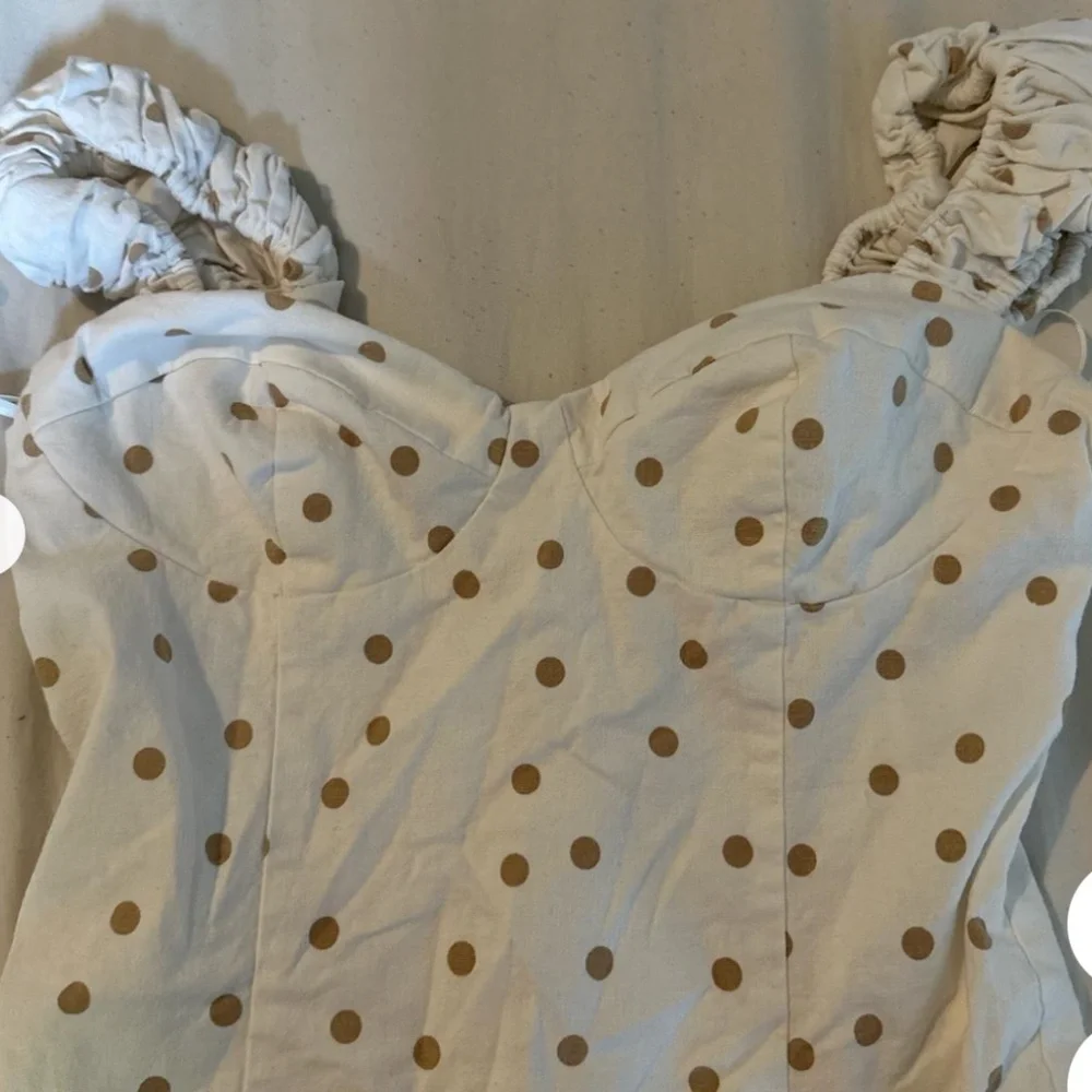 LPA Polka Dot Fit & Flare in Tan & White - Picture 3 of 3